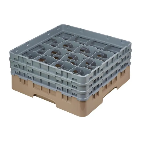 Scaffale per bicchieri 16 scomparti Camrack beige - Altezza massima 215 mm