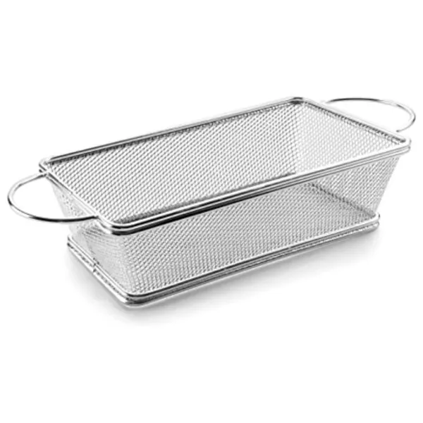 Cestino Rettangolare In Acciaio Inox Con Manico - 21 X 11 Cm